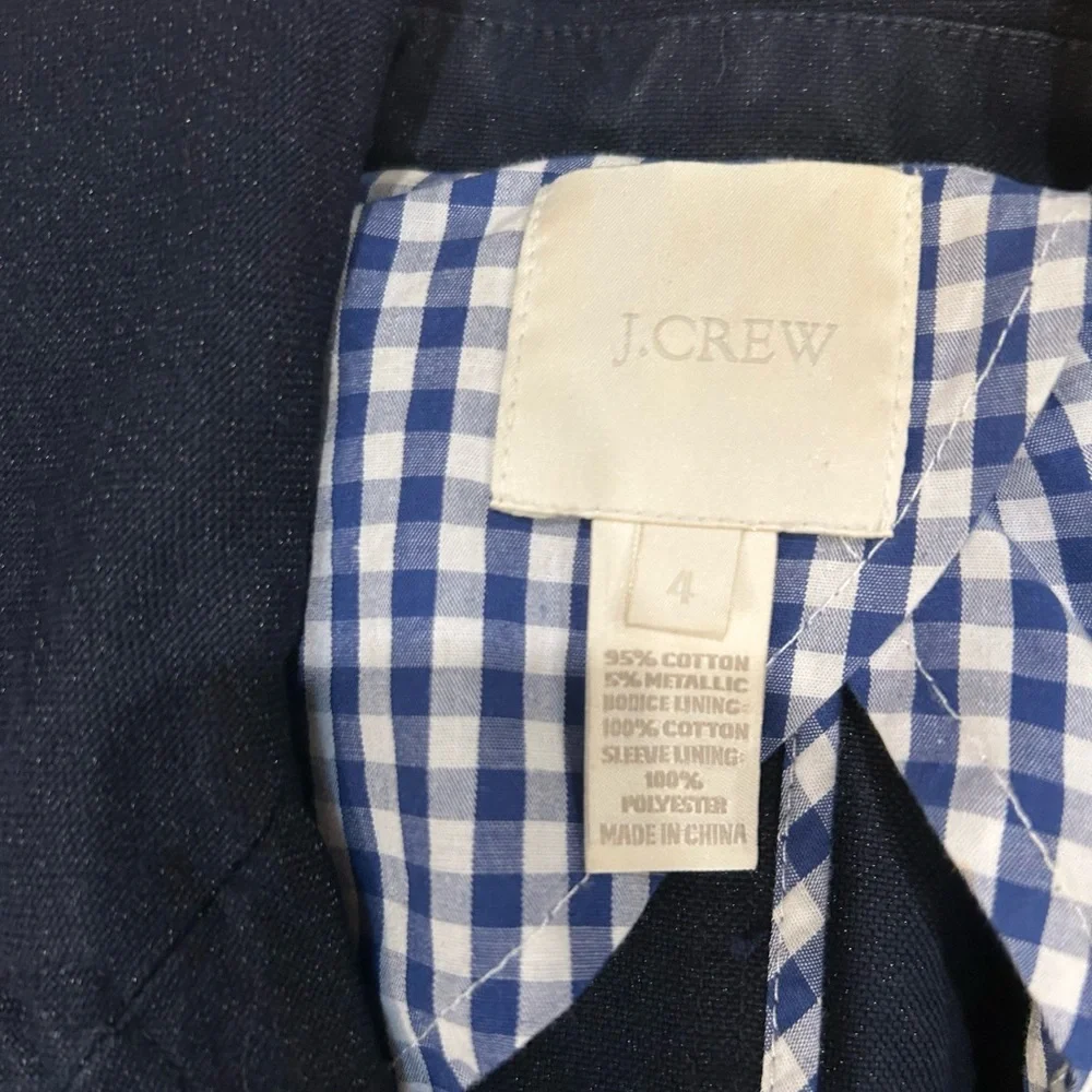 J. Crew Double Breasted Indigo Pea Coat with Gold Buttons - Picture 2 of 3